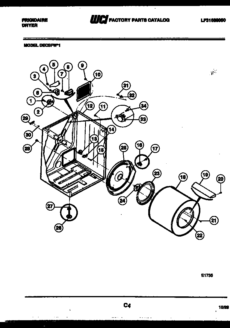 Cabinet and component parts