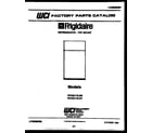 Frigidaire FPCE21TILW1 cover page diagram