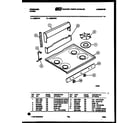 Frigidaire G30BCW1 backguard and cooktop parts diagram