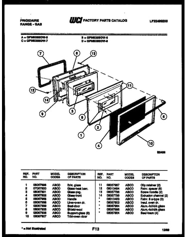 Lower oven door parts
