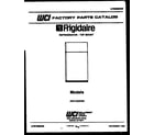 Frigidaire FPCI19TIFW1 cover page diagram