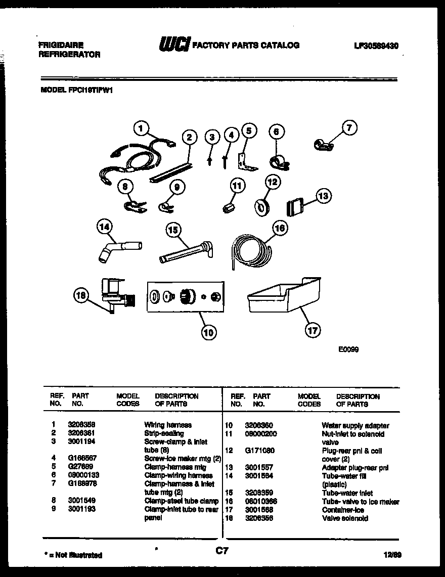 Ice maker installation parts