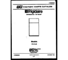 Frigidaire FPI14TLH0 cover page diagram