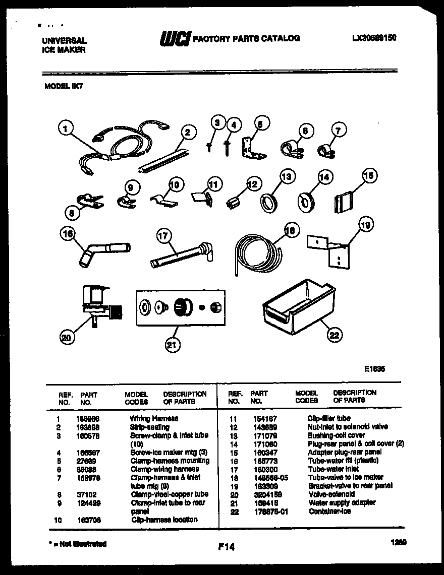 Ice maker installation parts