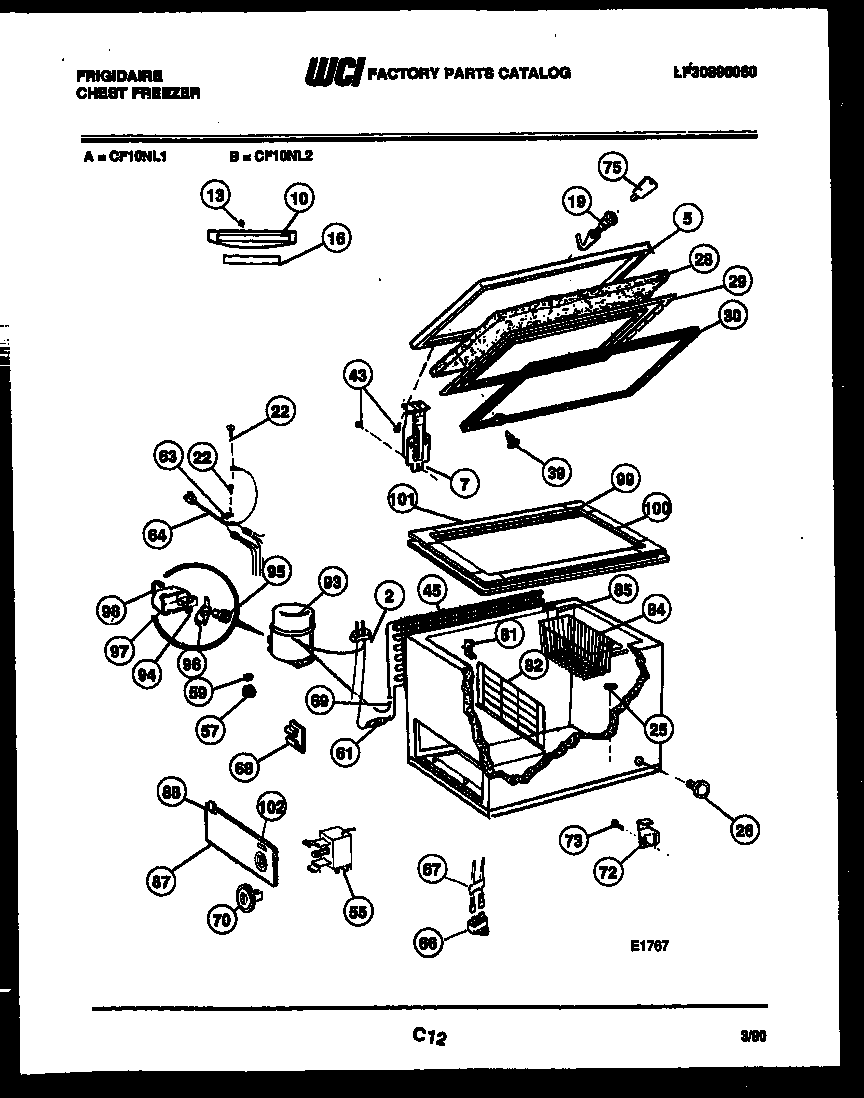 Chest freezer parts