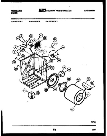 Cabinet and component parts