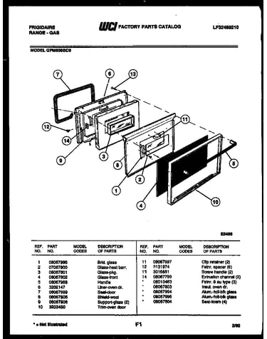 Lower oven door parts