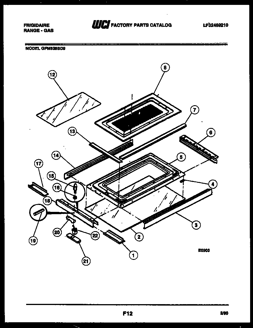 Upper oven door parts