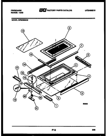 Upper oven door parts