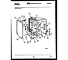 Frigidaire DW1050LW1 tub and frame parts diagram