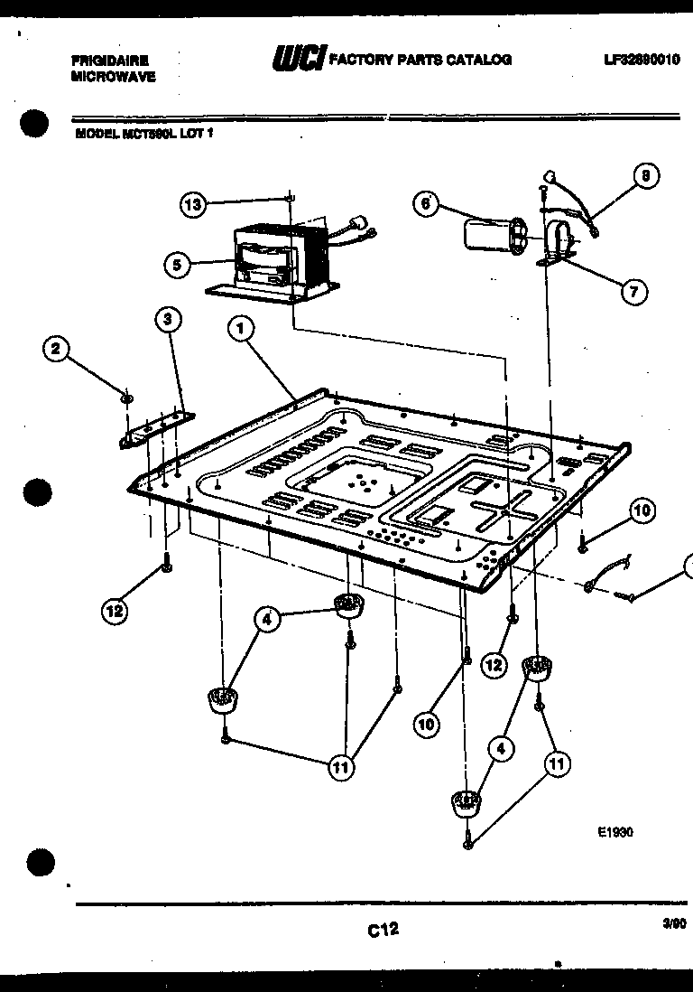 Base plate, transformer and capacitor