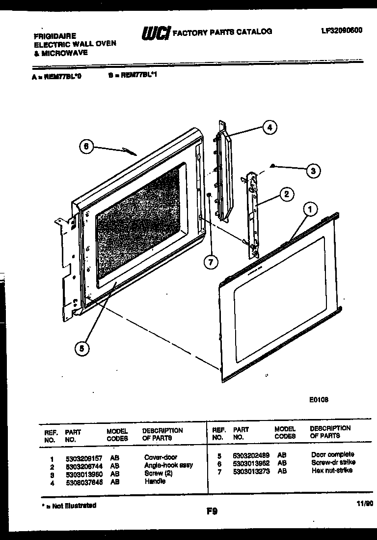 Upper oven door parts