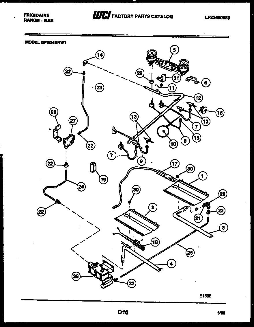 BURNER, MANIFOLD AND GAS CONTROL