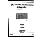 Frigidaire A08LH8N1 front cover/text only diagram