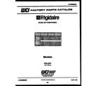 Frigidaire A05LH8N1 front cover/text only diagram