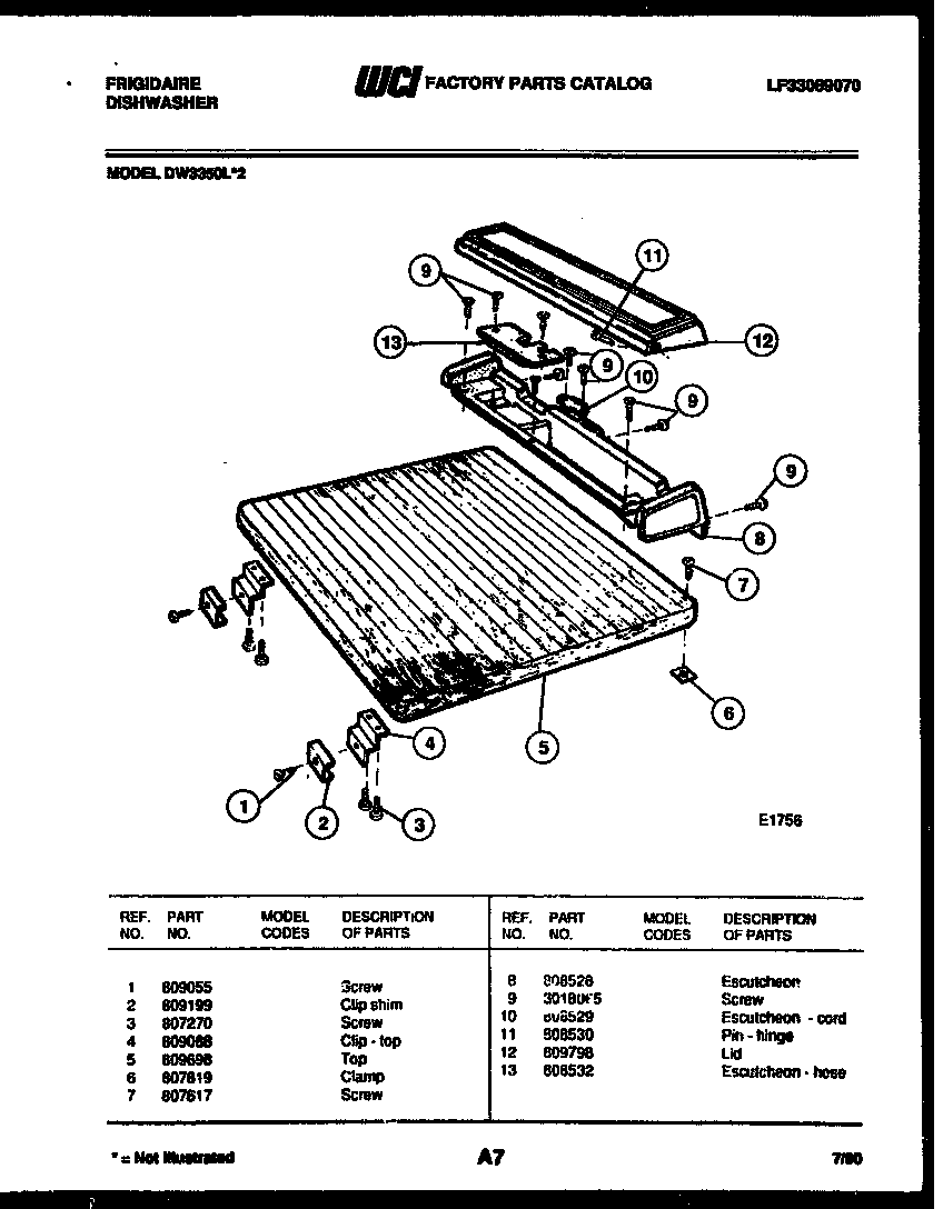 TOP AND MISCELLANEOUS PARTS