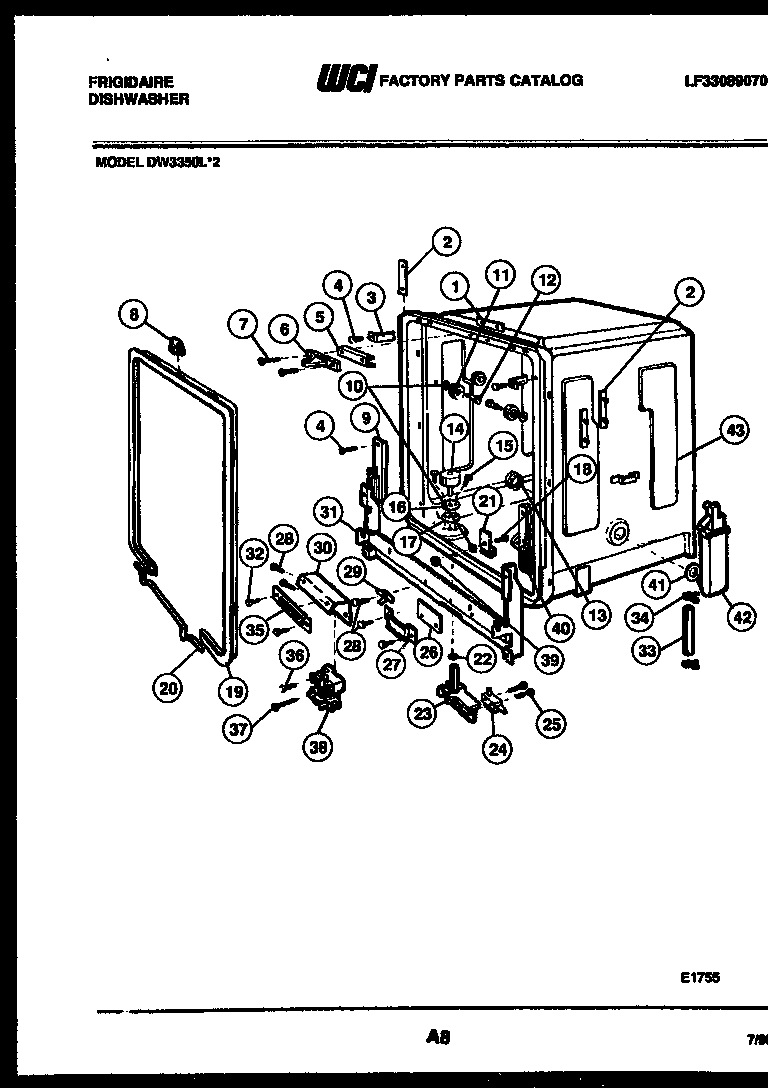 Tub and frame parts