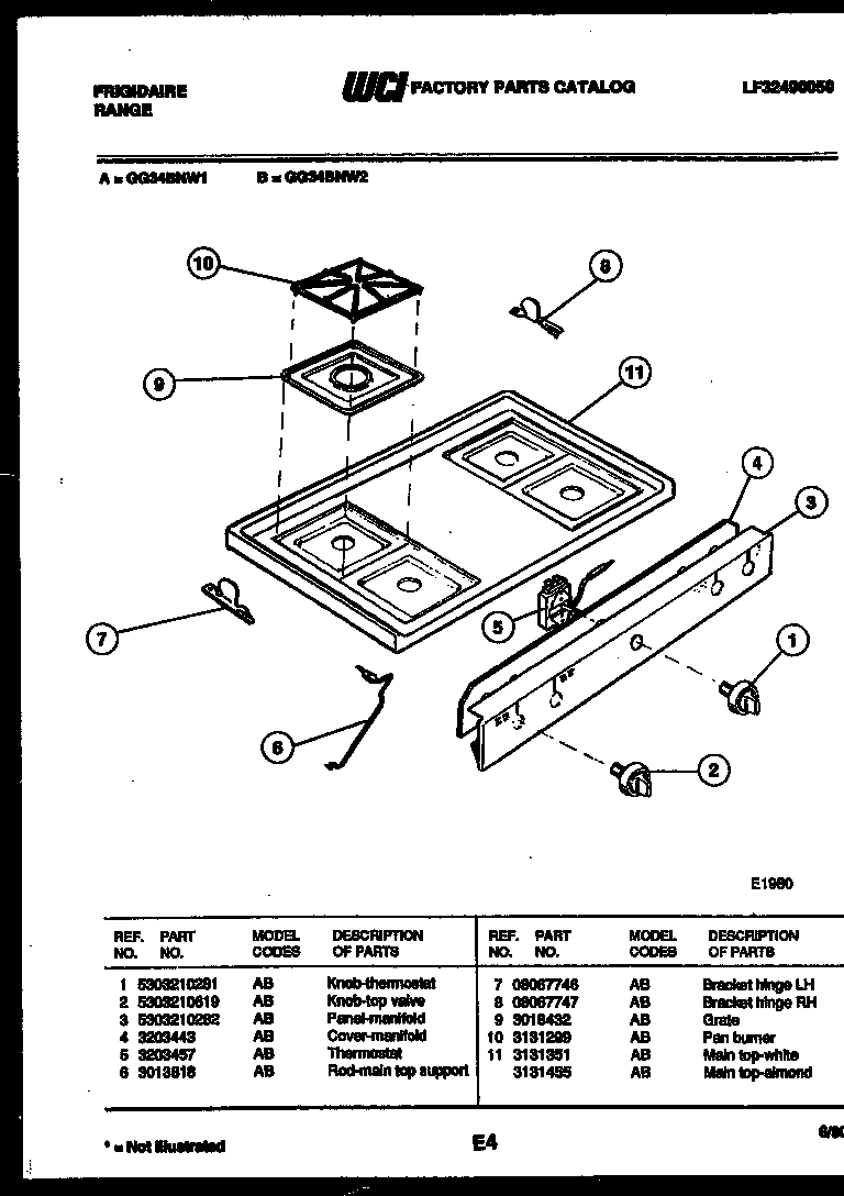 Cooktop parts