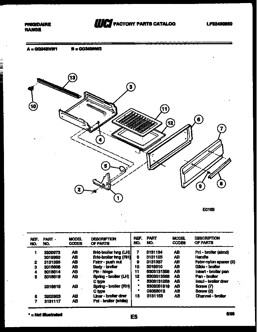 Broiler drawer parts