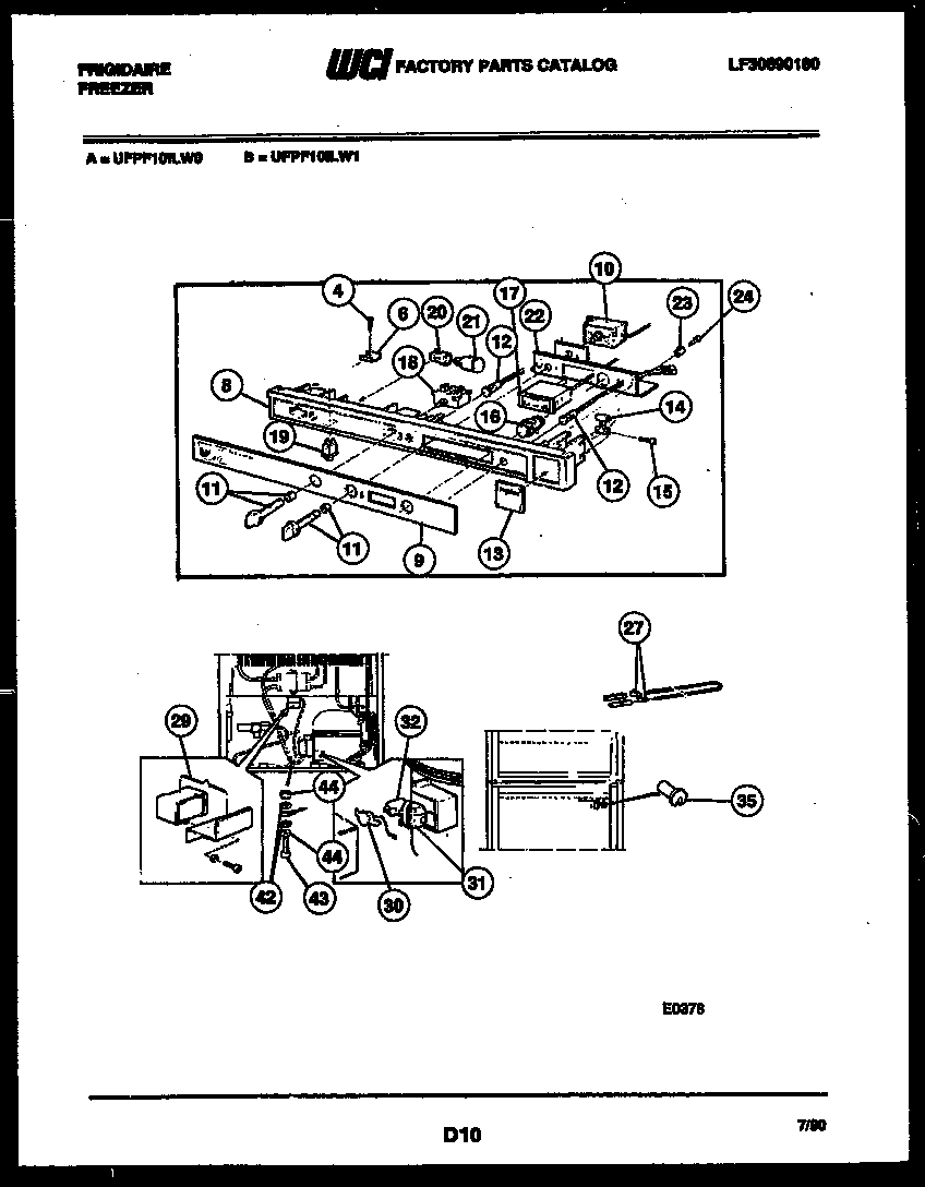 Interior and control parts