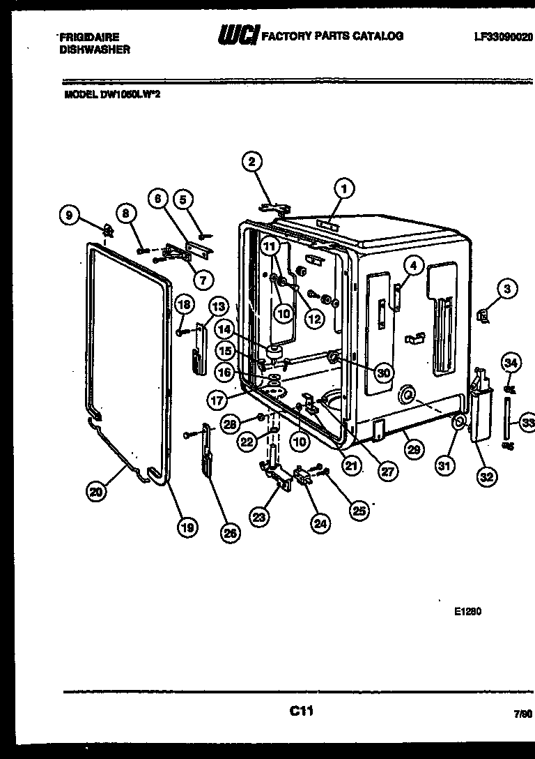 Tub and frame parts