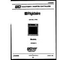 Frigidaire GPG94BL0 cover page- text only diagram