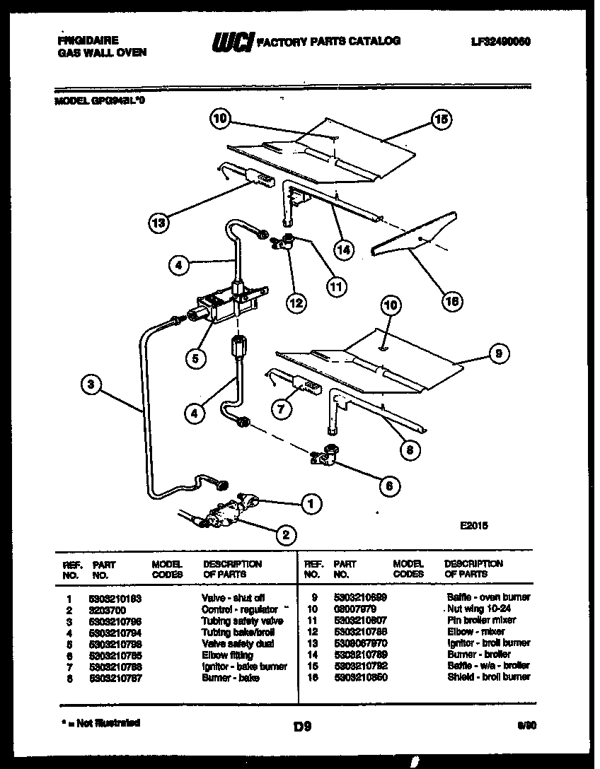 BURNER, MANIFOLD AND GAS CONTROL