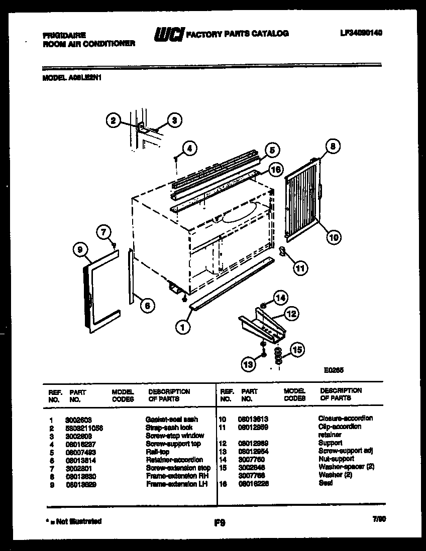 Window mounting parts