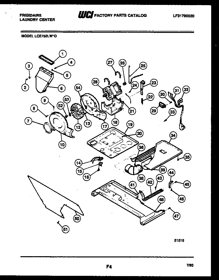 Motor, blower and cabinet parts