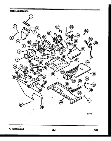 Motor, blower and cabinet parts