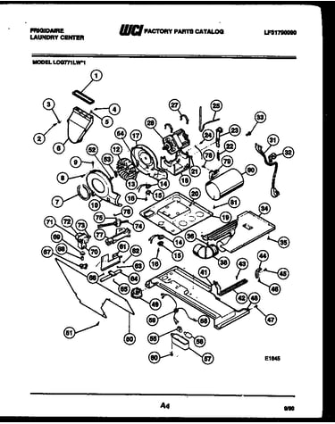 Motor, blower and cabinet parts