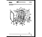 Frigidaire DW3350LW3 tub and frame parts diagram