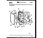 Frigidaire DW1050LW3 tub and frame parts diagram