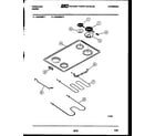 Frigidaire RG533MDW1 cooktop and broiler parts diagram