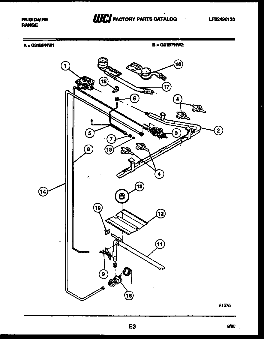 BURNER, MANIFOLD AND GAS CONTROL