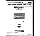 Frigidaire AHW11NT6N1 front cover diagram