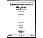 Frigidaire FPD17TFF3 cover page diagram