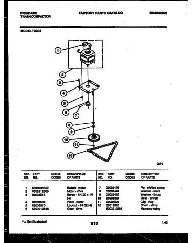 Motor and drive parts