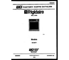Frigidaire RG74BFB1 cover page- text only diagram