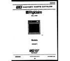 Frigidaire REG94BFB1 cover page- text only diagram