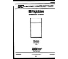 Frigidaire FPZ19TFW2 cover page diagram