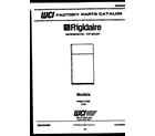 Frigidaire FPS21TLH3 cover page diagram