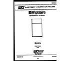 Frigidaire FPZ21TFW3 cover page diagram