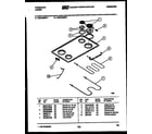 Frigidaire RGC434MDW2 cooktop and broiler parts diagram
