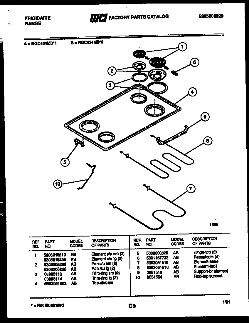 Cooktop and broiler parts