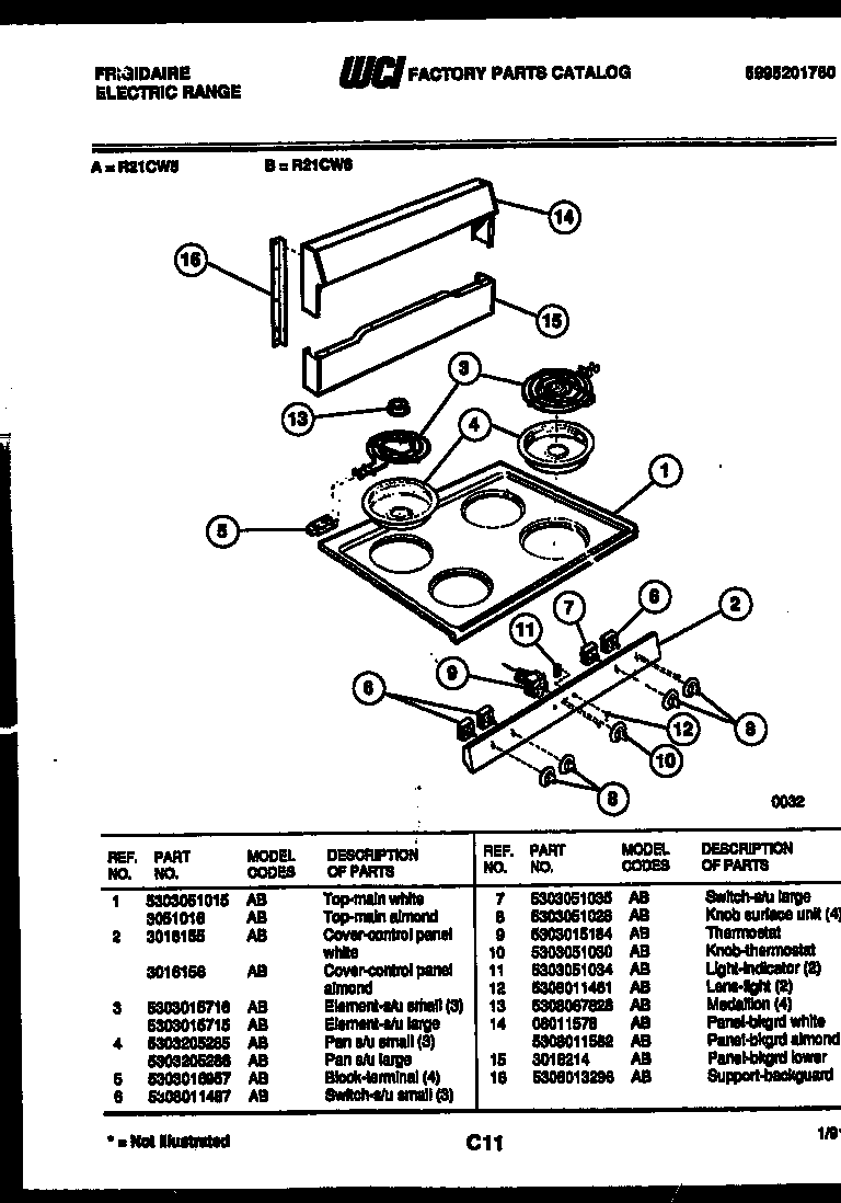 BACKGUARD AND COOKTOP PARTS