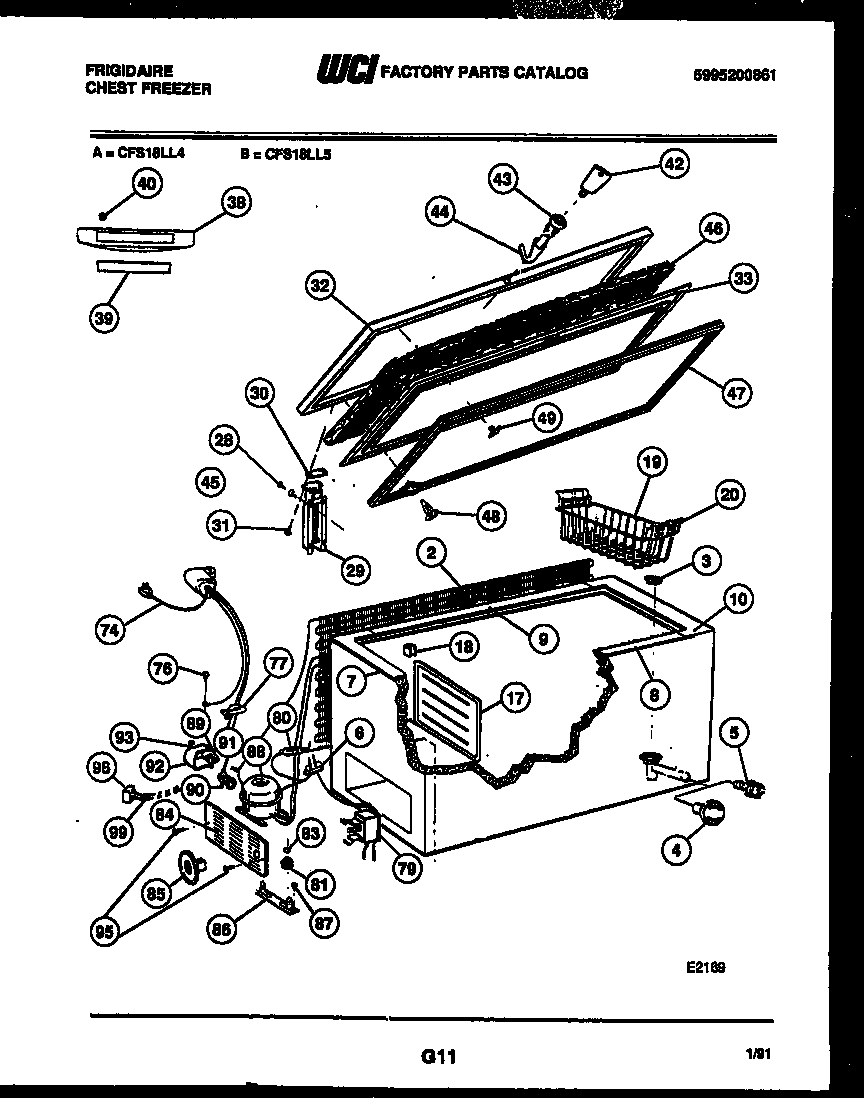 Chest freezer parts