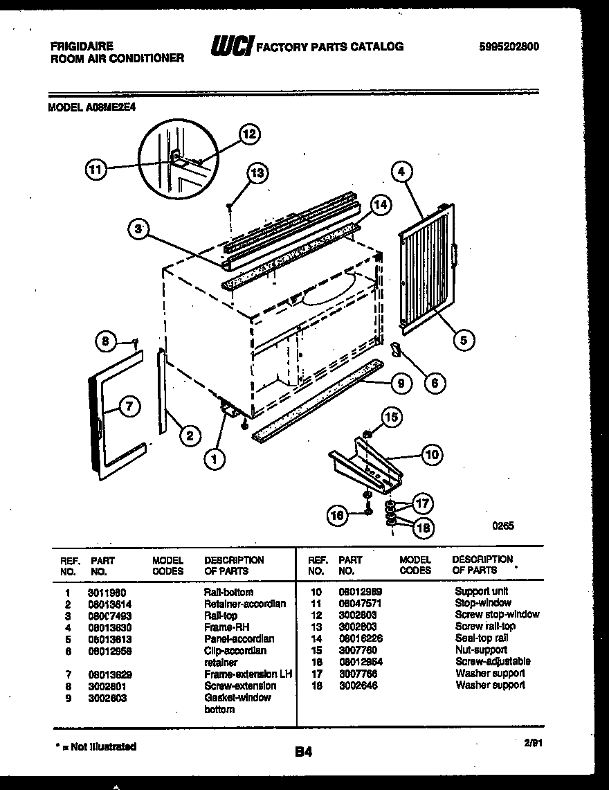 Window mounting parts