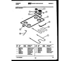 Frigidaire REG433MNW1 cooktop and broiler parts diagram