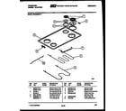 Frigidaire REG533MNW1 cooktop and broiler parts diagram